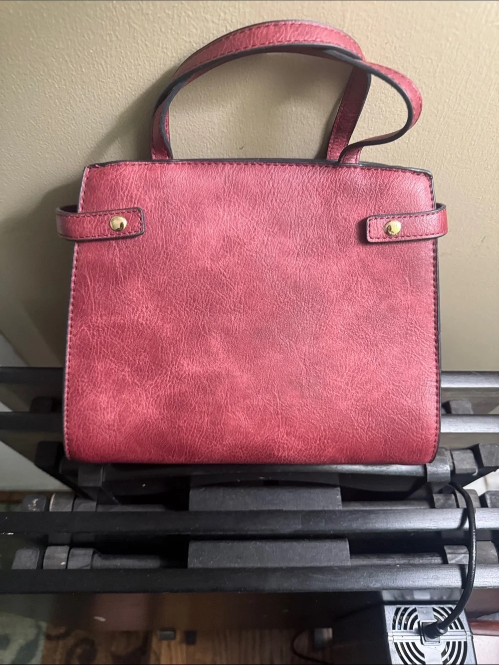 Classic Structured Women's Satchel Bag in Burgundy